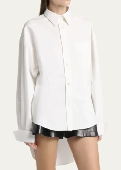 BalenciagaOrgandi Cotton-Silk Poplin Cocoon Collared Shirt