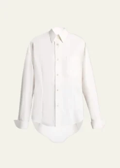 BalenciagaOrgandi Cotton-Silk Poplin Cocoon Collared Shirt