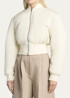 BalenciagaPadded Faille Crop Bomber Jacket