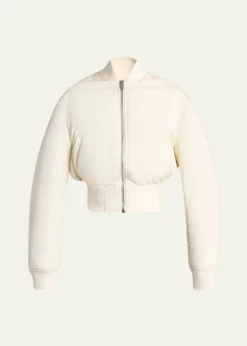 BalenciagaPadded Faille Crop Bomber Jacket