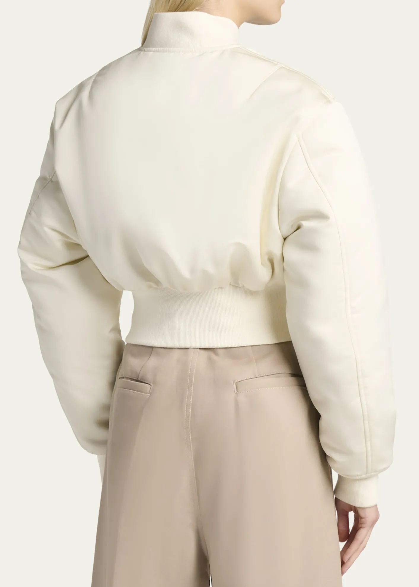 BalenciagaPadded Faille Crop Bomber Jacket