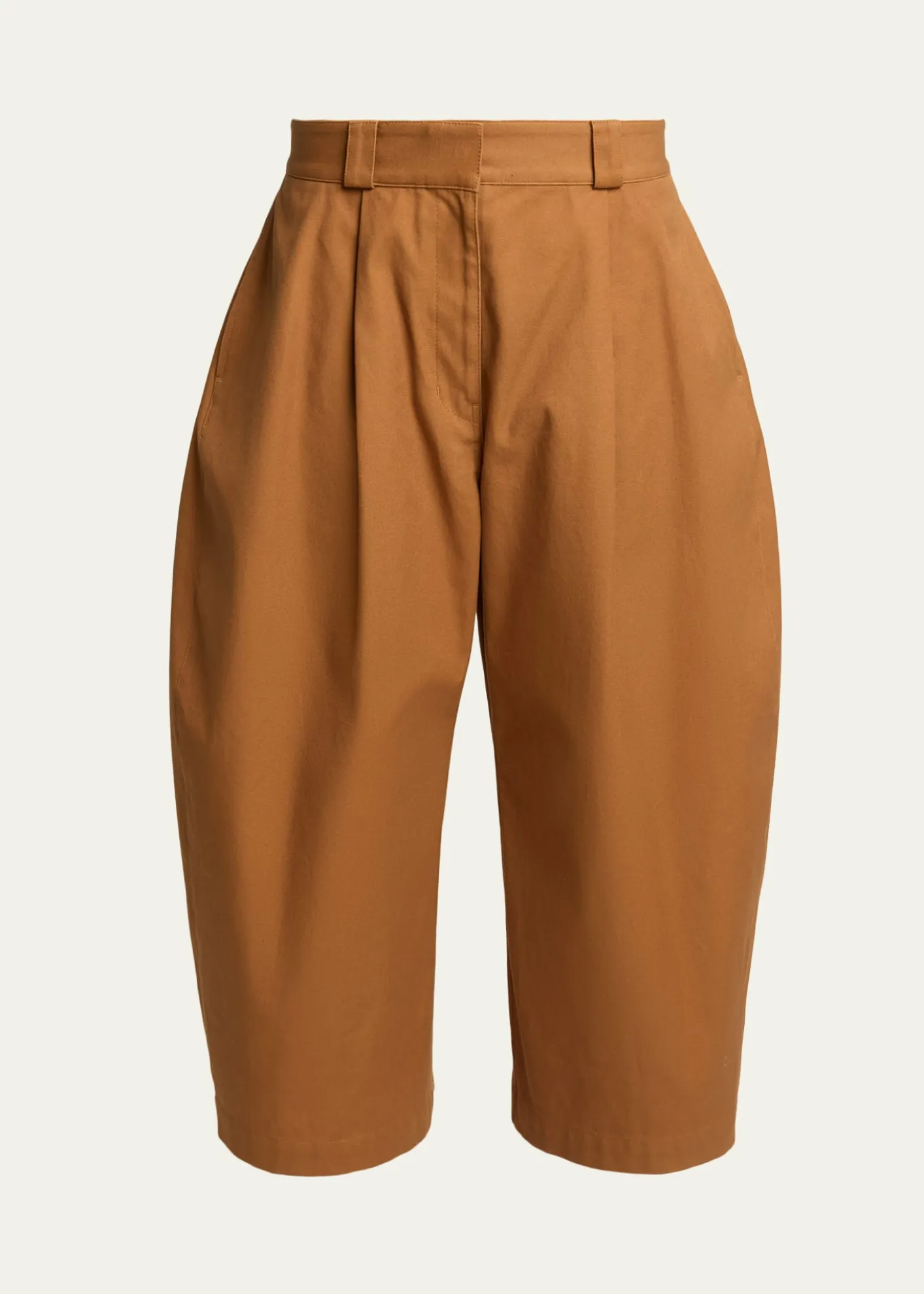 BalenciagaPleated Barrel-Leg Ankle Bermuda Pants