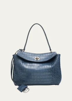BalenciagaRodeo Croc-Embossed Leather Top-Handle Bag