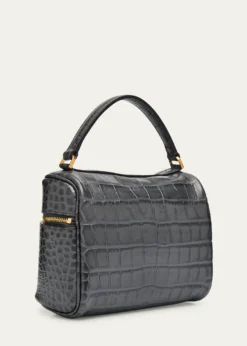 BalenciagaRodeo Croc-Embossed Leather Vanity Top-Handle Bag