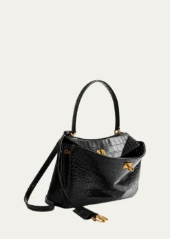 BalenciagaRodeo Croc-Embossed Leather Top-Handle Bag