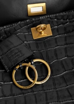 BalenciagaRodeo Croc-Embossed Leather Top-Handle Bag