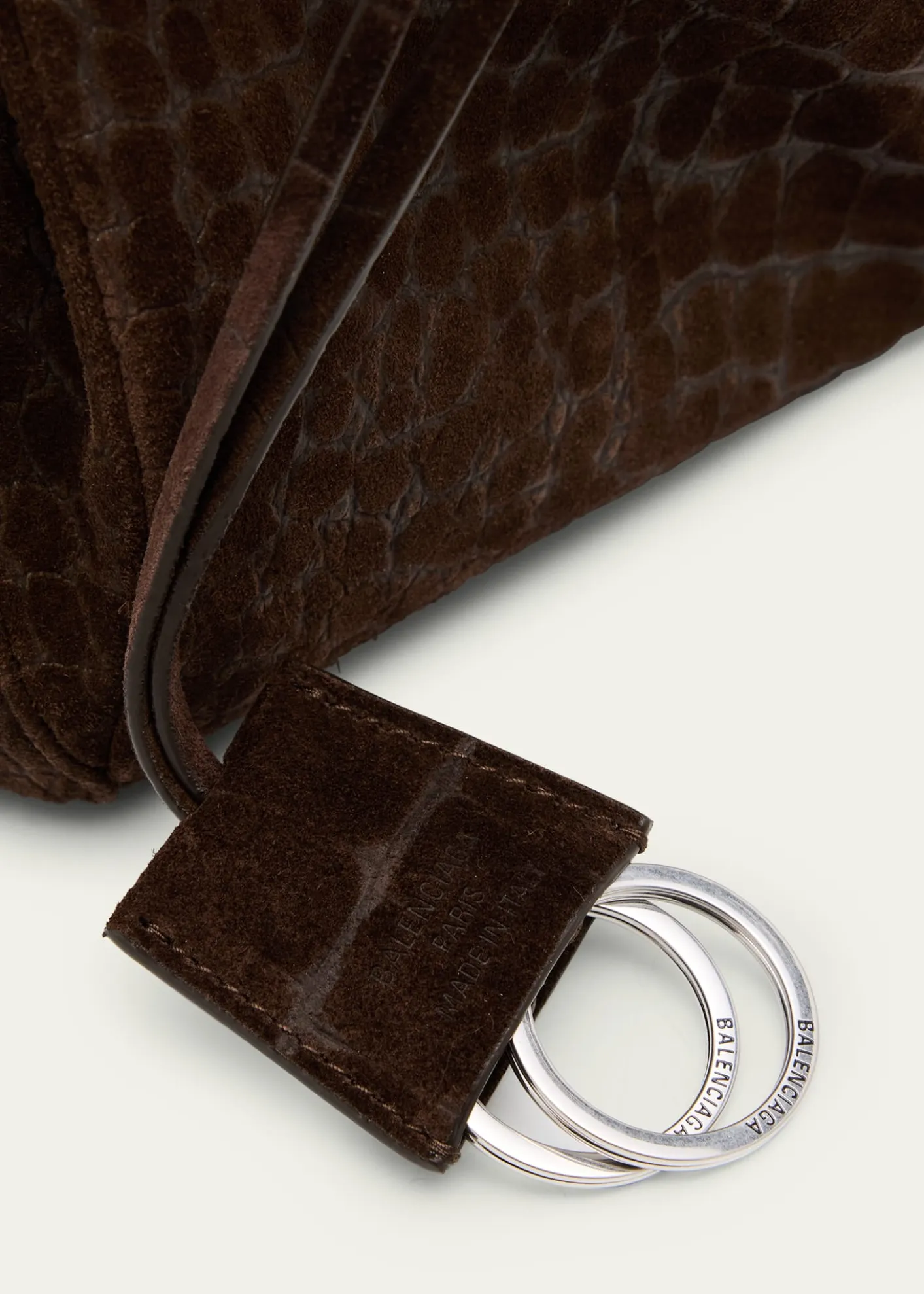 BalenciagaRodeo Medium Croc-Embossed Suede Top-Handle Bag