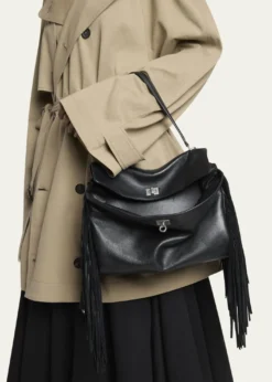 BalenciagaRodeo Medium Leather Fringed Top-Handle Bag