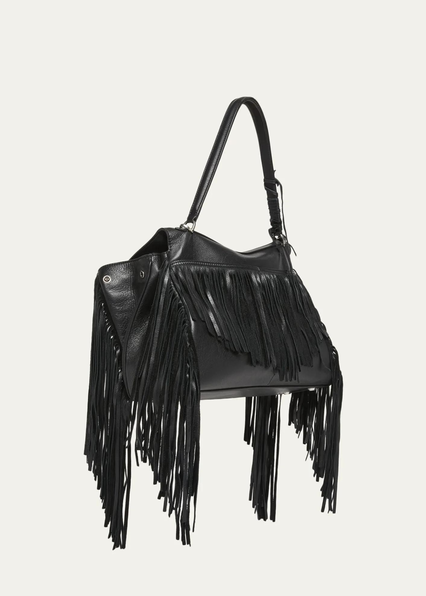 BalenciagaRodeo Medium Leather Fringed Top-Handle Bag