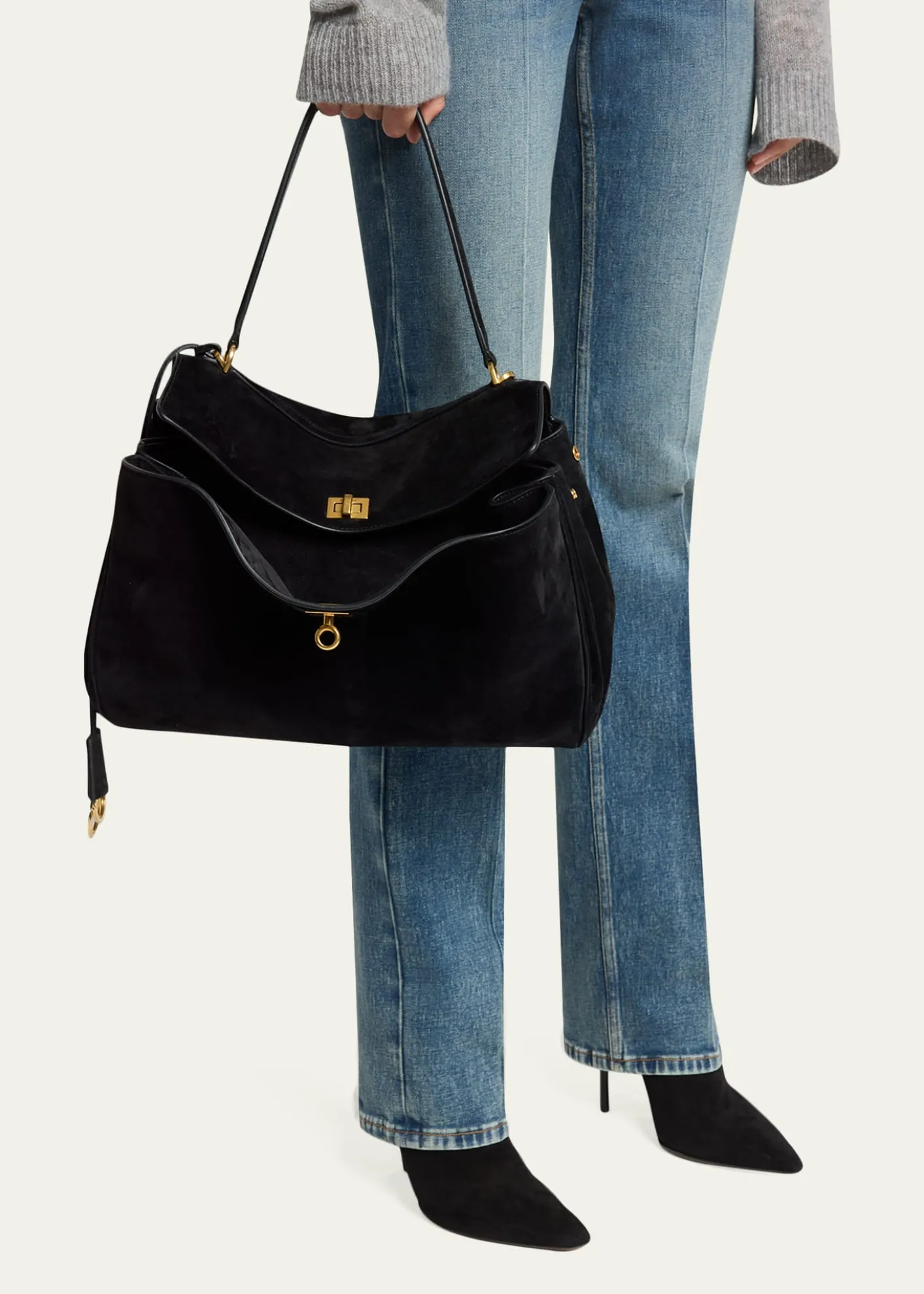 BalenciagaRodeo Medium Suede Shoulder Bag