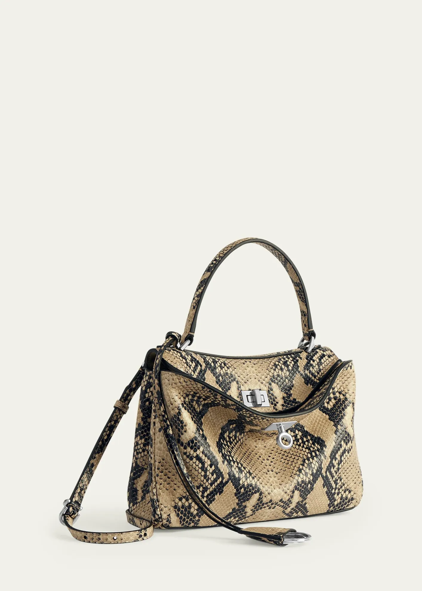 BalenciagaRodeo Python-Embossed Leather Top-Handle Bag