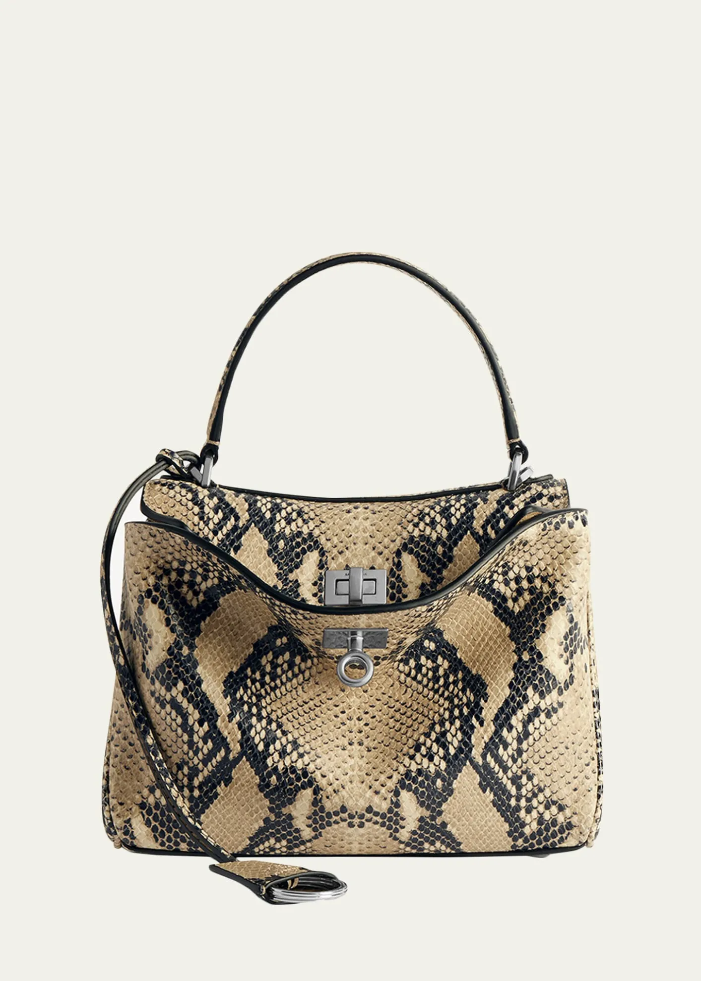 BalenciagaRodeo Python-Embossed Leather Top-Handle Bag
