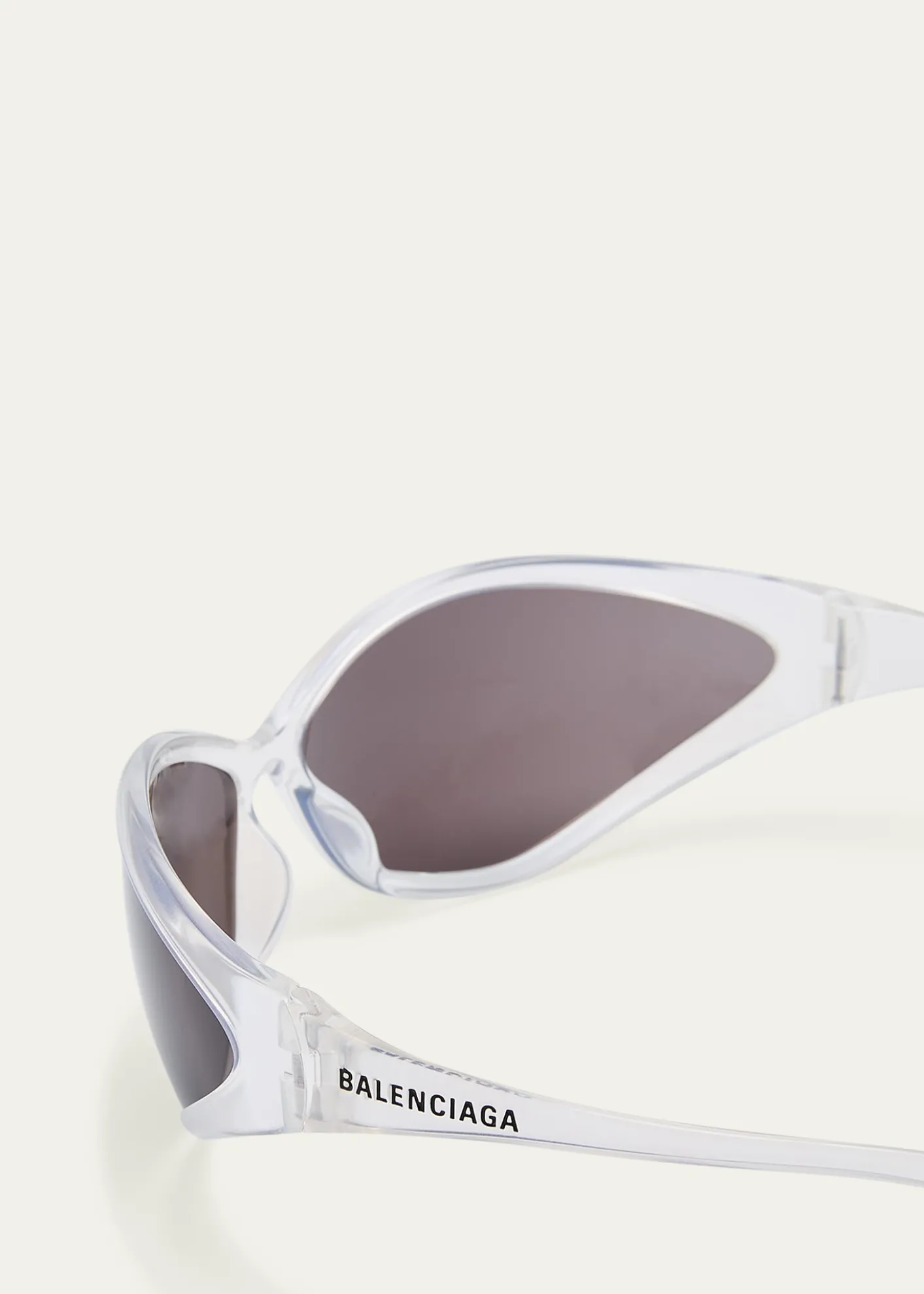 Balenciaga90s Oval Iridescent Injected Nylon Wrap Sunglasses