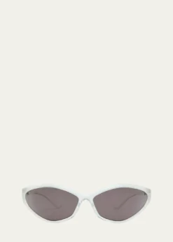 Balenciaga90s Oval Iridescent Injected Nylon Wrap Sunglasses
