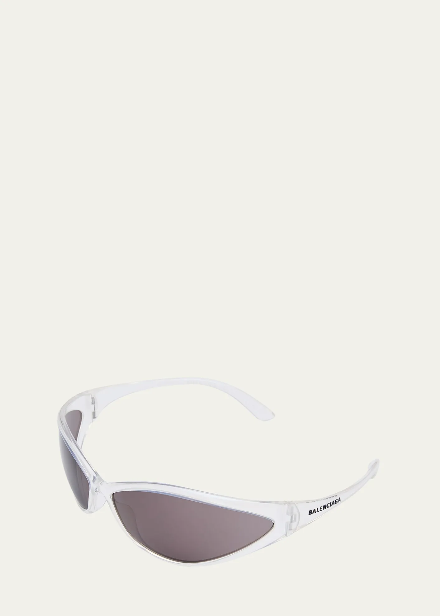 Balenciaga90s Oval Iridescent Injected Nylon Wrap Sunglasses