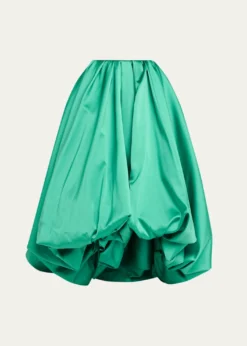 BalenciagaScuba Satin Pleated Midi Balloon Skirt