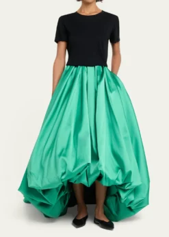 BalenciagaScuba Satin Pleated Midi Balloon Skirt