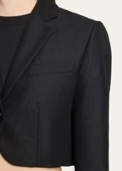 BalenciagaSingle-Breasted Wool Twill Crop High-Low Jacket