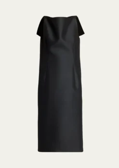 BalenciagaSleeveless Folded V-Back Midi Dress