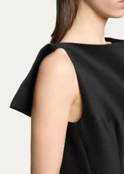 BalenciagaSleeveless Folded V-Back Midi Dress