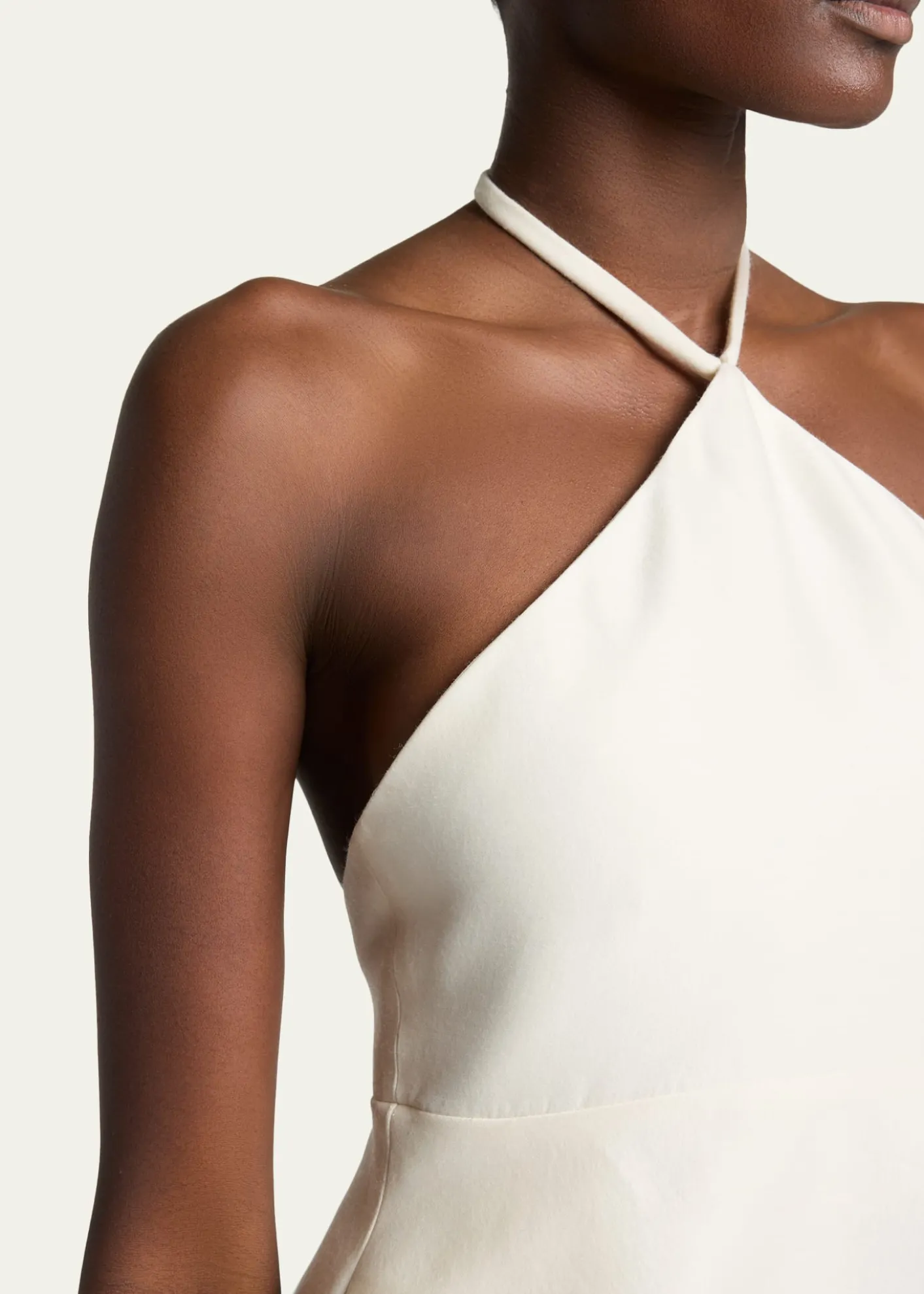 BalenciagaSleeveless Silk-Wool Crepe Balloon Mini Halter Dress