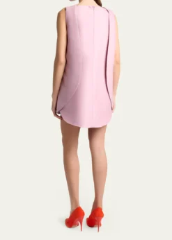 BalenciagaSleeveless Silk-Wool Mini Sack Dress