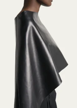 BalenciagaSmooth Leather High-Low Cape