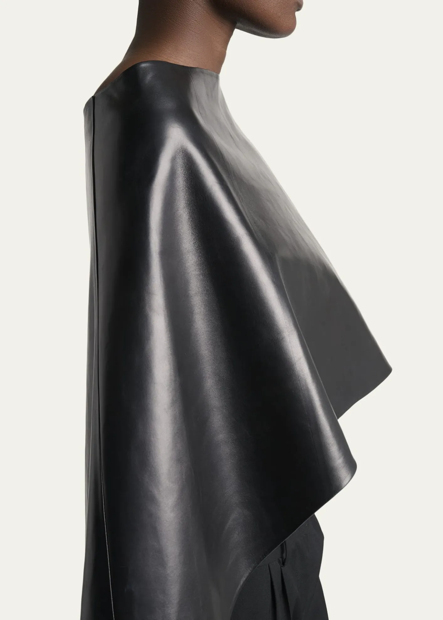 BalenciagaSmooth Leather High-Low Cape