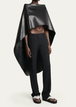 BalenciagaSmooth Leather High-Low Cape