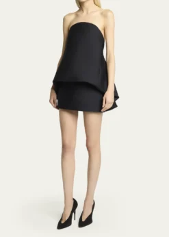 BalenciagaStrapless Draped Mini Balloon Dress