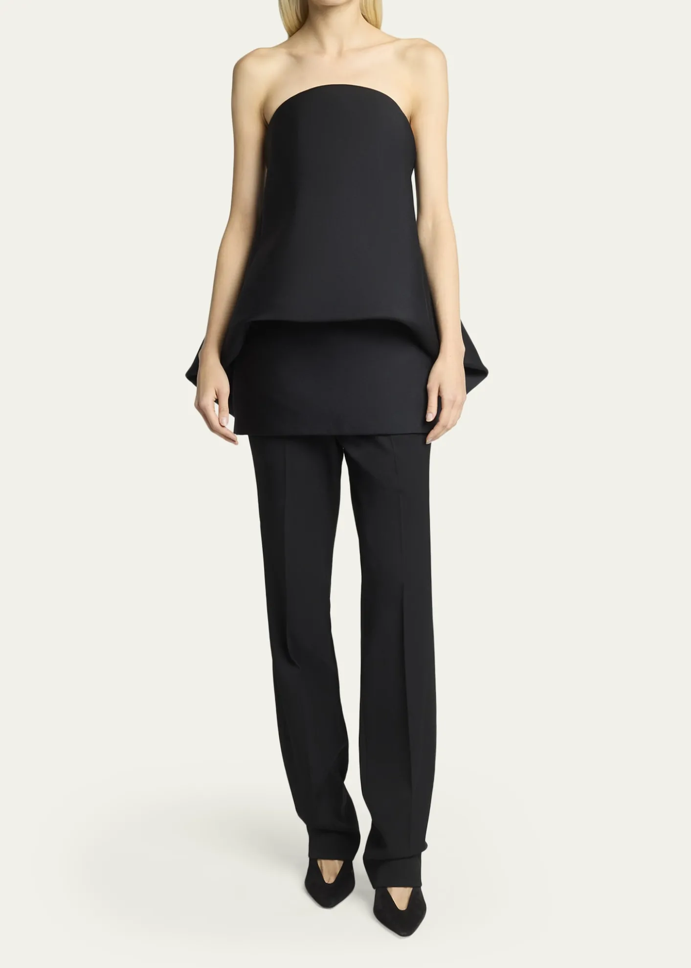 BalenciagaStrapless Draped Mini Balloon Dress
