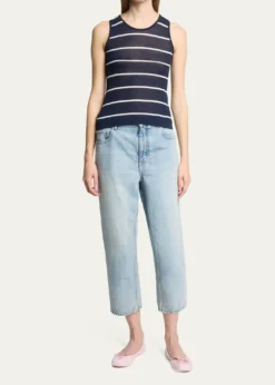 BalenciagaStriped Cotton Knit Tank Top