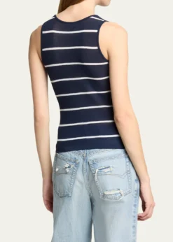 BalenciagaStriped Cotton Knit Tank Top