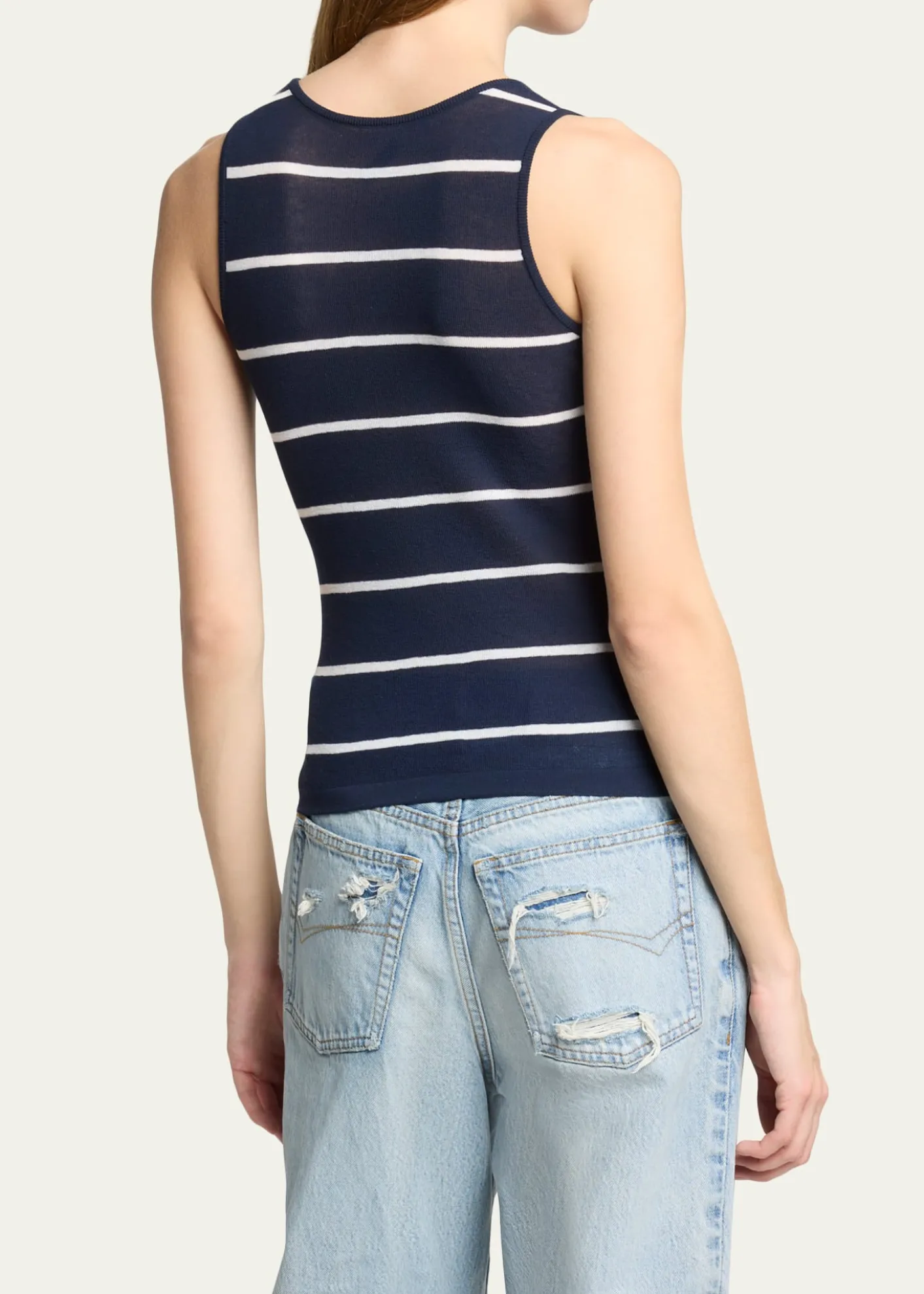 BalenciagaStriped Cotton Knit Tank Top