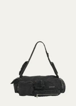 BalenciagaSuperbusy Sling Washed Denim Shoulder Bag