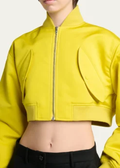 BalenciagaTechnical Faille Crop Bomber Jacket