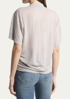 BalenciagaTransparent Jersey Draped T-Shirt