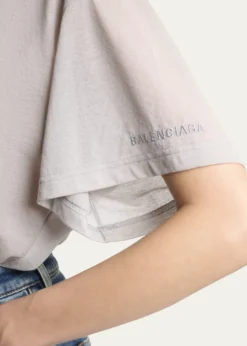 BalenciagaTransparent Jersey Draped T-Shirt