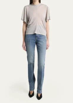 BalenciagaTransparent Jersey Draped T-Shirt