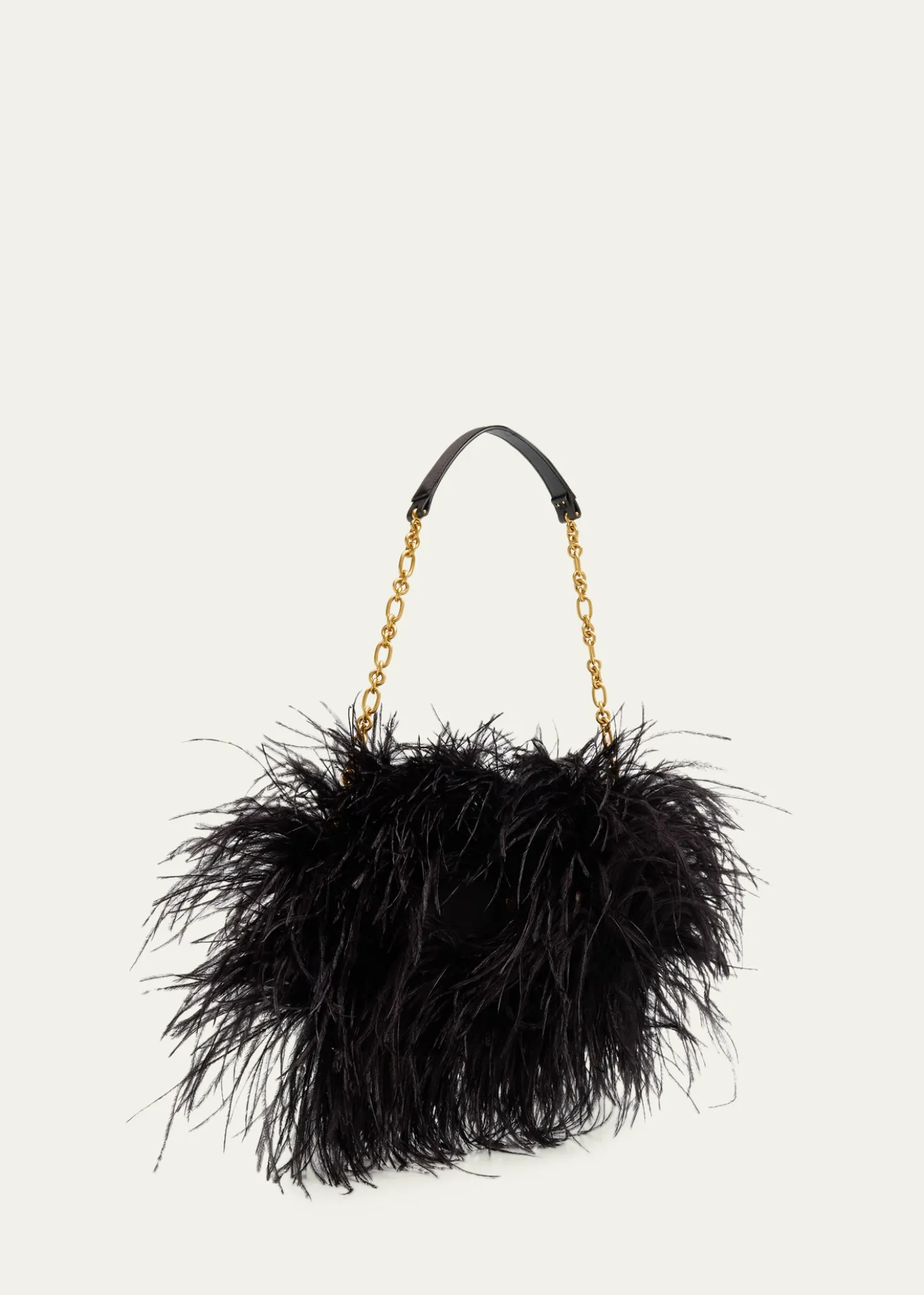 BalmainAnthem Belted Feather Shoulder Bag