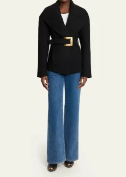 BalmainAnthem Buckle Belt Coat