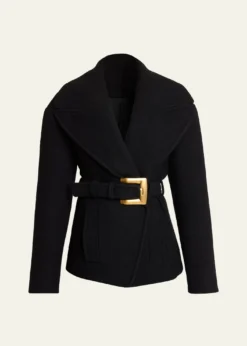 BalmainAnthem Buckle Belt Coat