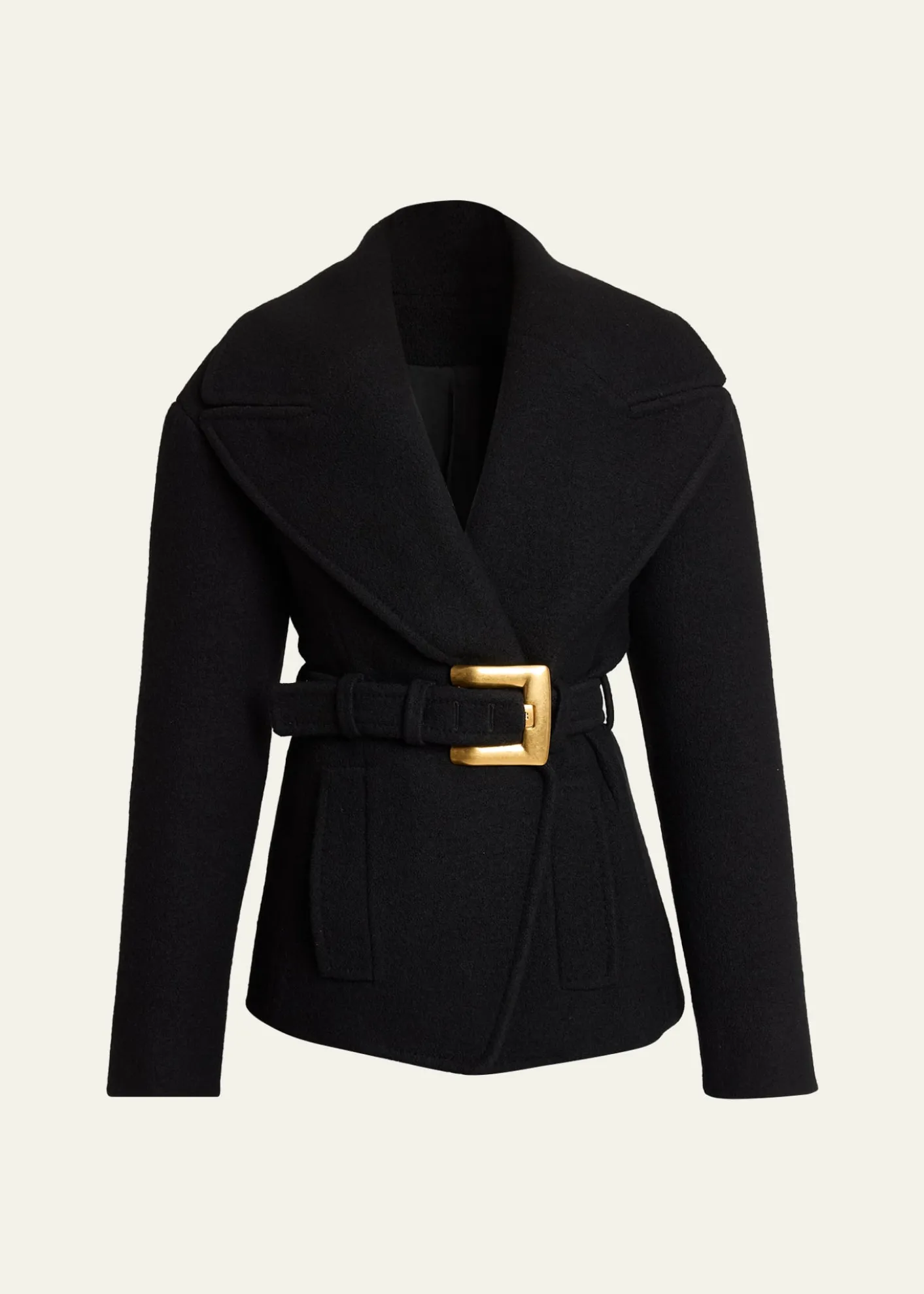 BalmainAnthem Buckle Belt Coat