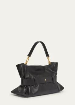 BalmainAnthem Medium Buckle Shoulder Bag in Calfskin