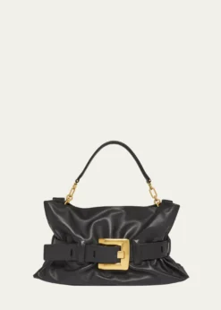 BalmainAnthem Medium Buckle Shoulder Bag in Calfskin