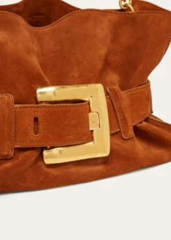 BalmainAnthem Medium Shoulder Bag in Suede