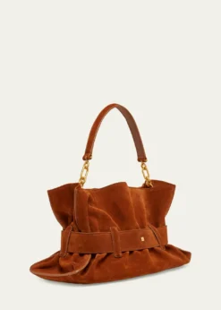BalmainAnthem Medium Shoulder Bag in Suede