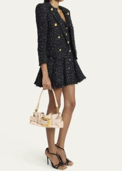 BalmainAnthem Mini Buckle Shoulder Bag in Calfskin Leather