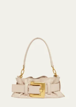 BalmainAnthem Mini Buckle Shoulder Bag in Calfskin Leather