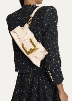 BalmainAnthem Mini Buckle Shoulder Bag in Calfskin Leather